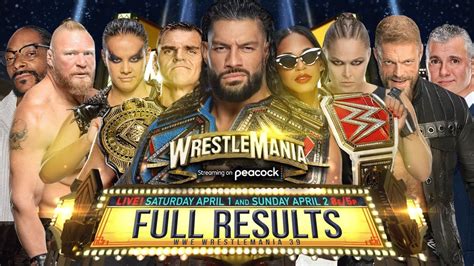 wwe results from sunday night.